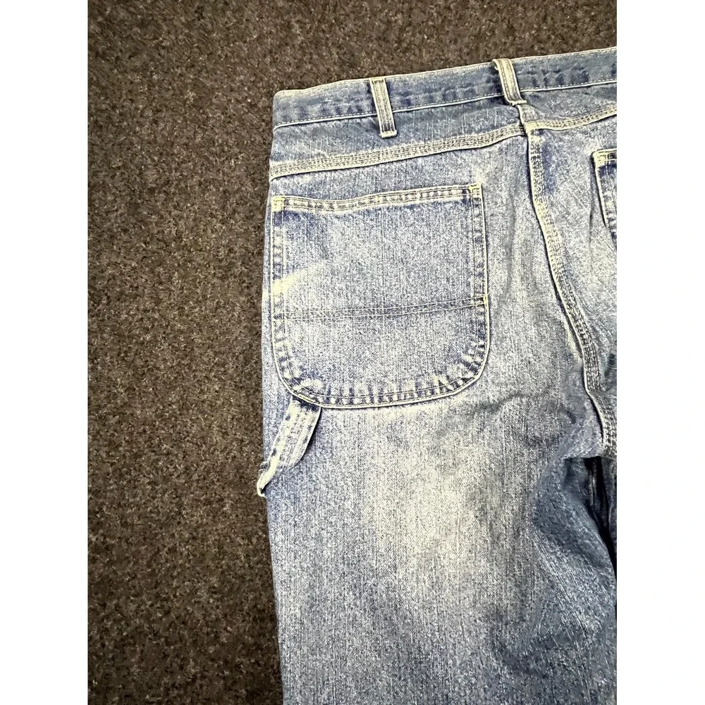 Dickies Carpenter Jeans Men 35x29 Blue Denim Logo Mid Rise Straight Leg Workwear